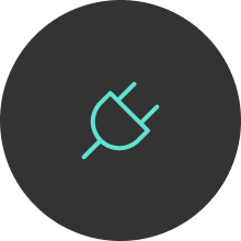 Plug icon representing digital connectivity and integration by Luna360 Media