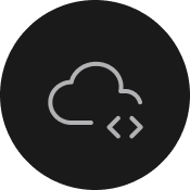 Cloud with code symbol representing web development and digital solutions by Luna360 Media
